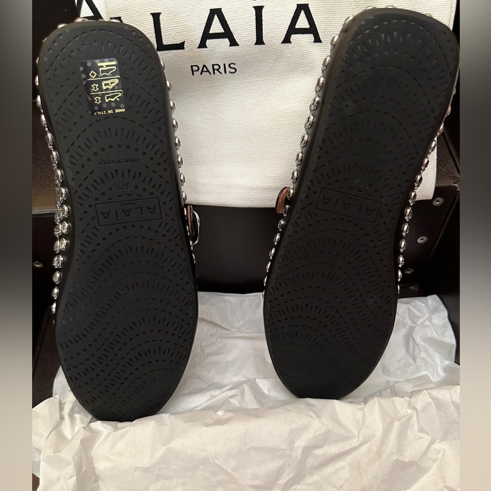 Like New Alaia Mary Jane Ballerina Flats with Studs Allover size 7.5 - Picture 5 of 12